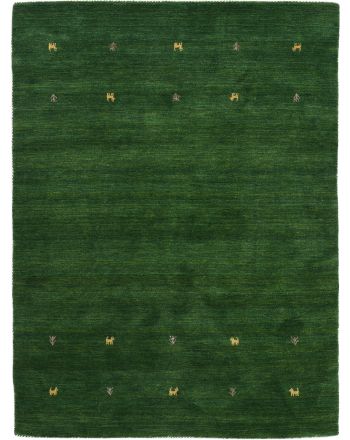 Wool Rug Gabbeh Uni Green