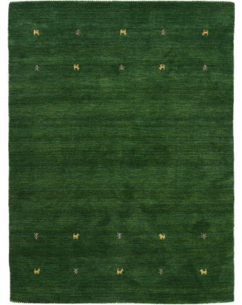 Wool Rug Gabbeh Uni Green