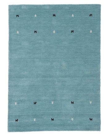 Wool Rug Gabbeh Uni Turquoise