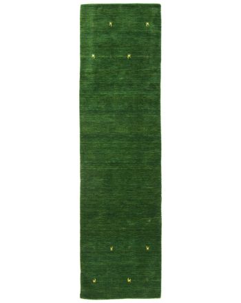 Wool Rug Gabbeh Uni Runner Green