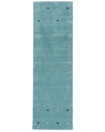 Wool Rug Gabbeh Uni Runner Turquoise