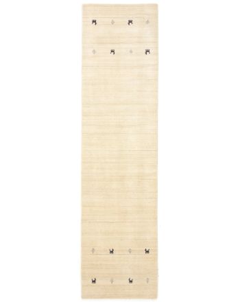 Wool Rug Gabbeh Uni Runner White
