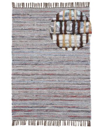 Flat Weave Rug Kilim Chindi  Brown