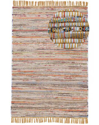 Flat Weave Rug Kilim Chindi  Yellow