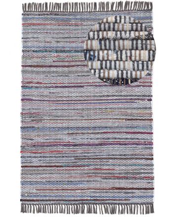 Flat Weave Rug Kilim Chindi  Grey