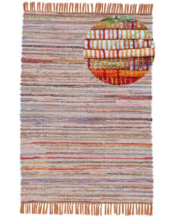 Flat Weave Rug Kilim Chindi  Orange