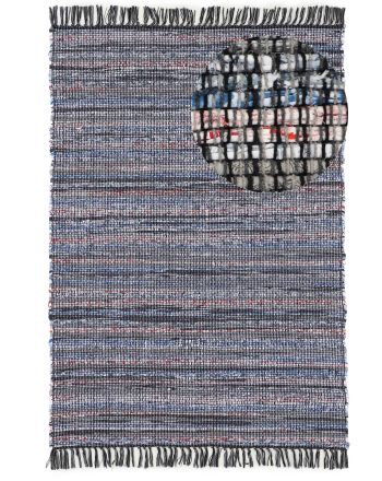 Flat Weave Rug Kilim Chindi  Black