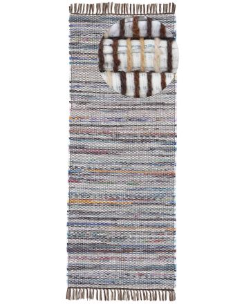 Flat Weave Rug Kilim Chindi Runner Brown