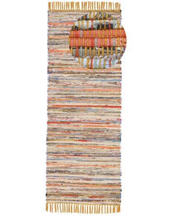 Flat Weave Rug Kilim Chindi Runner Yellow