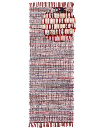 Flat Weave Rug Kilim Chindi Runner Red