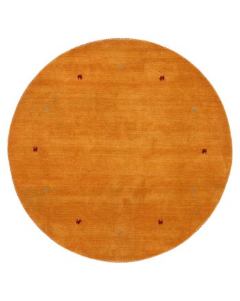 Wool Rug Gabbeh Uni Round Yellow