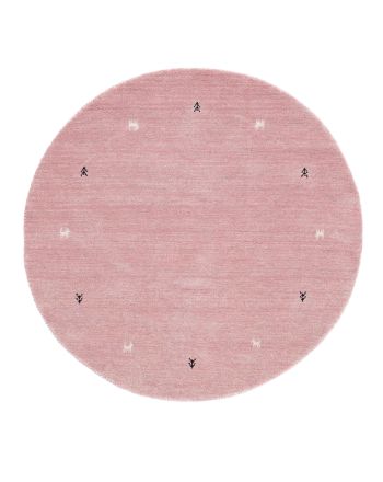 Wool Rug Gabbeh Uni Round Rose