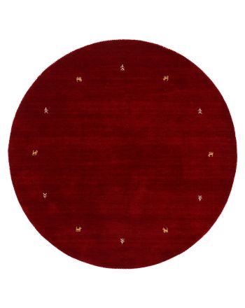Wool Rug Gabbeh Uni Round Red