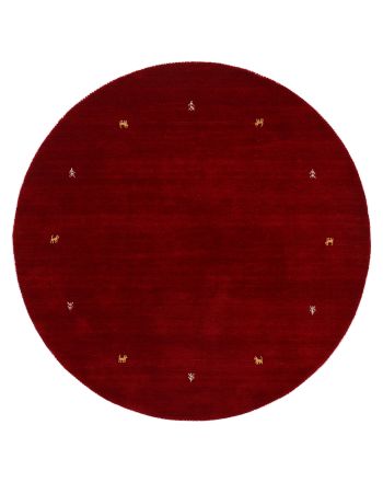 Wool Rug Gabbeh Uni Round Red