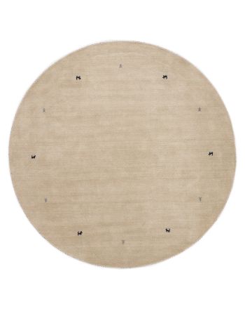 Wool Rug Gabbeh Uni Round White