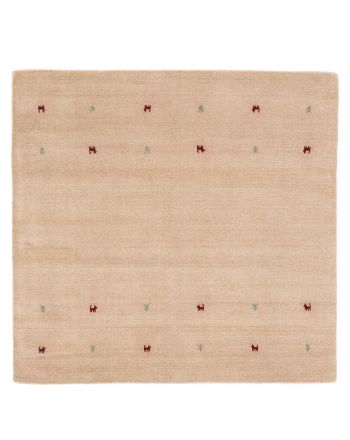 Wool Rug Gabbeh Uni Square Beige