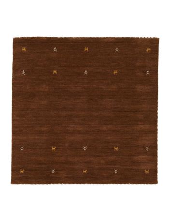 Wool Rug Gabbeh Uni Square Brown