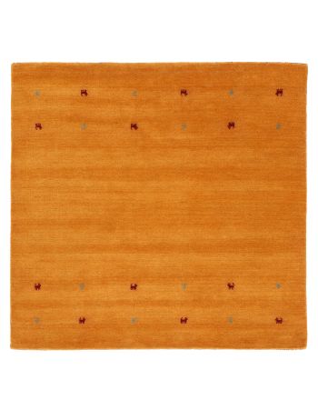 Wool Rug Gabbeh Uni Square Yellow