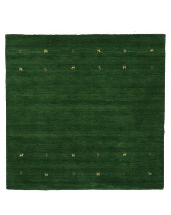 Wool Rug Gabbeh Uni Square Green