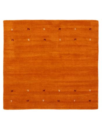 Wool Rug Gabbeh Uni Square Orange