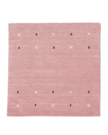 Wool Rug Gabbeh Uni Square Pink