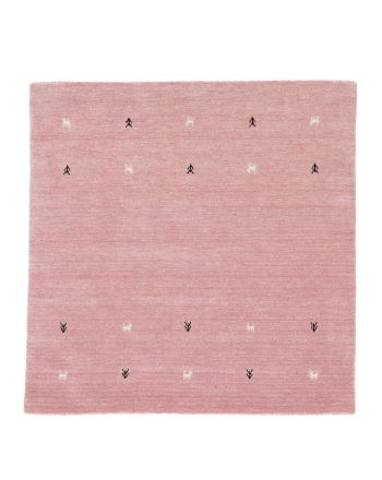 Wool Rug Gabbeh Uni Square Pink