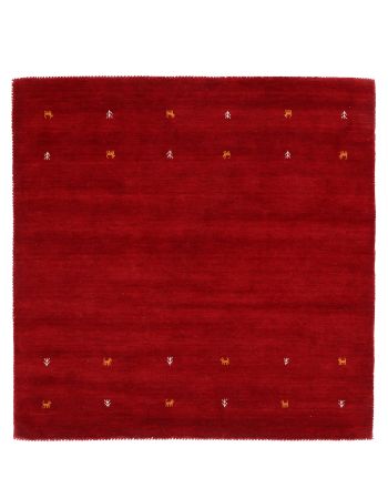 Wool Rug Gabbeh Uni Square Red