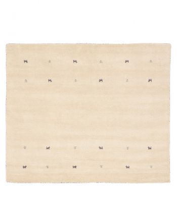 Wool Rug Gabbeh Uni Quadrat White