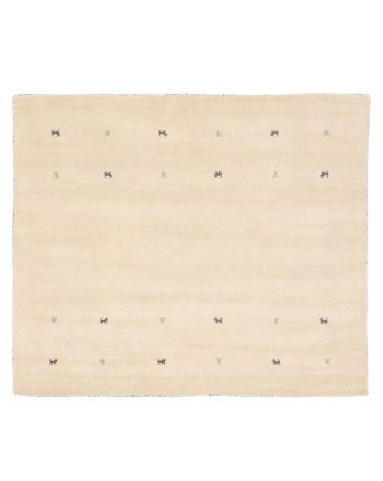 Wool Rug Gabbeh Uni Square White