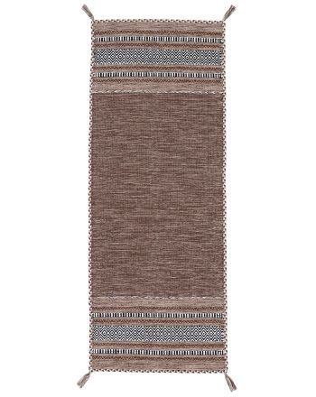 Flat Weave Rug Kilim Azizi Runner Brown