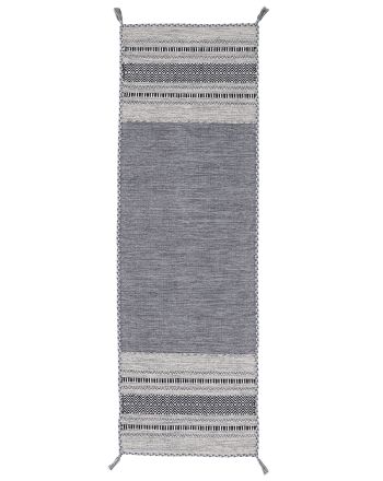 Flat Weave Rug Kilim Azizi Runner Grey