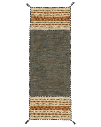 Flat Weave Rug Kilim Azizi Runner Green