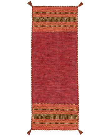 Flat Weave Rug Kilim Azizi Runner Red