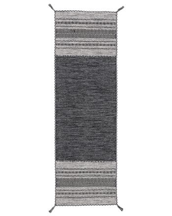 Flat Weave Rug Kilim Azizi Runner Black