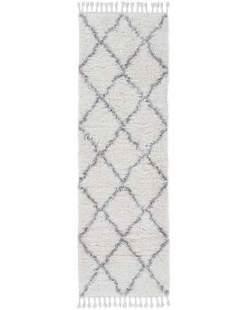 Shaggy Rug Eddy Runner White