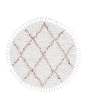 Shaggy Rug Eddy Rund Beige