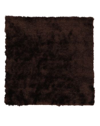 Shaggy Rug Luna Square Dark Brown