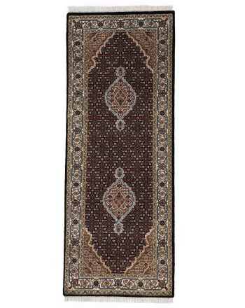 Tabriz Mahi Rug Runner Black