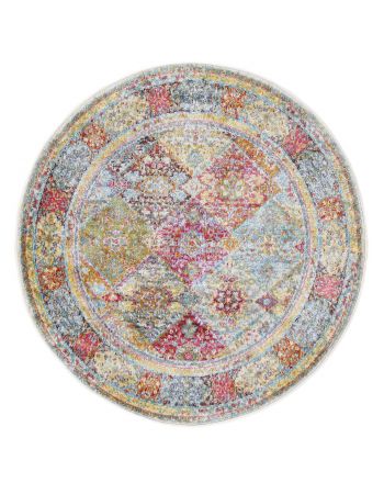 Vintage Harleen Rug Round Multicolored