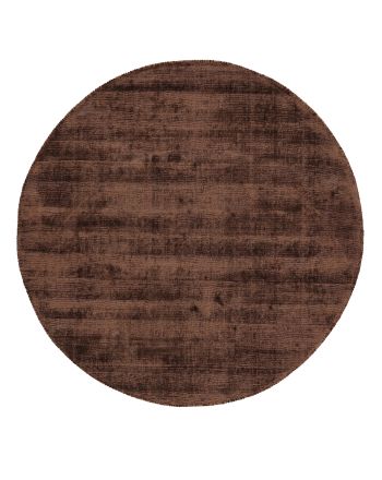 Viscose Rug Round Ava Dark Brown