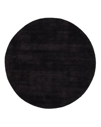 Viscose Rug Round Ava Black