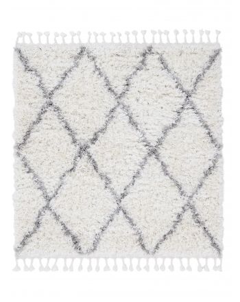 Shaggy Rug Eddy Rund White