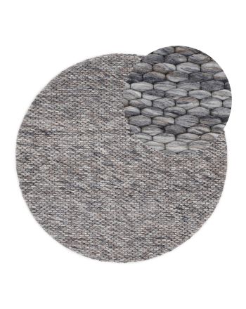 Wool Rug Sina Round Mottled Grau