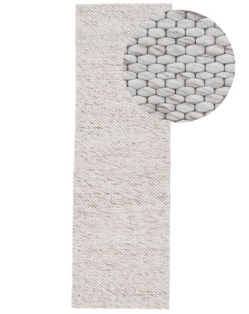 Wool Rug Sina Runner Mottled Beige