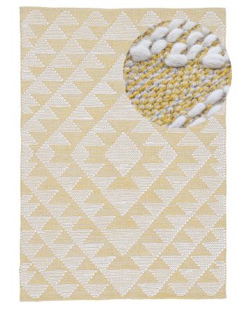 Cotton Rug Kilim Durry Yellow