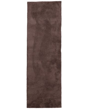 Shaggy Rug Silky Runner Brown