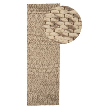 Wool Rug Sina Runner Mottled Light Brown