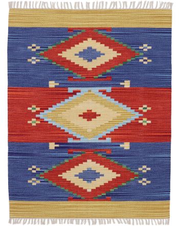 Flat Weave Rug Kilim Svea Multicolor