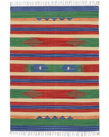 Flat Weave Rug Kilim Samia Green