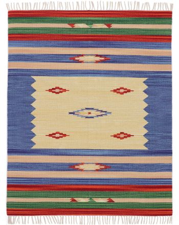 Flat Weave Rug Kilim Mira Blue